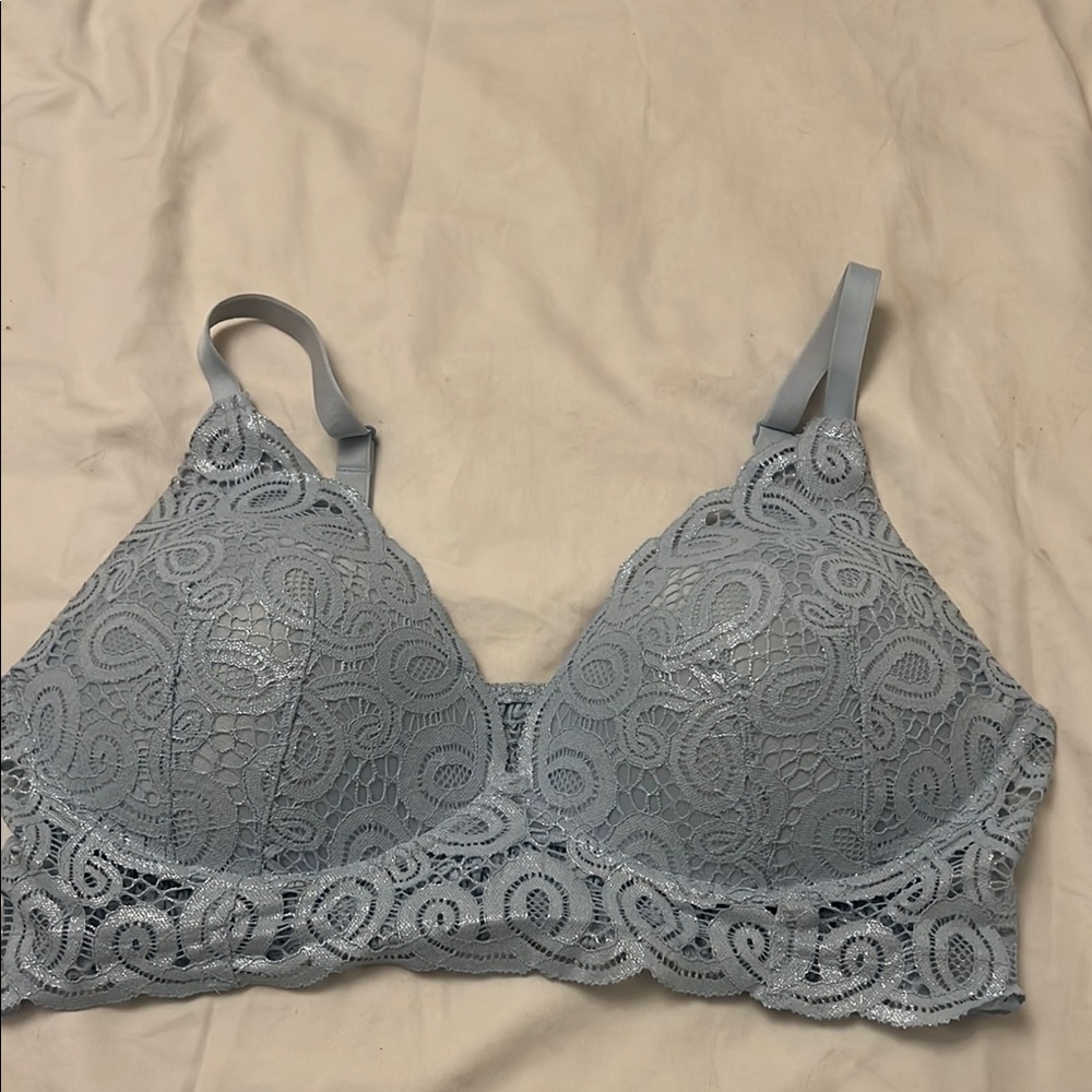 Baby blue Lace Full Coverage Bra for Intimates